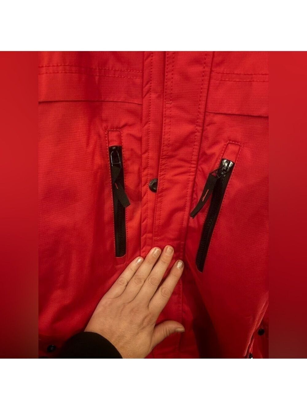 NOIZE Red Unisex Weather Guard Vegan Canadian🇨🇦 Winter Coat M-XL Ptp26in L32in - Picture 6 of 16